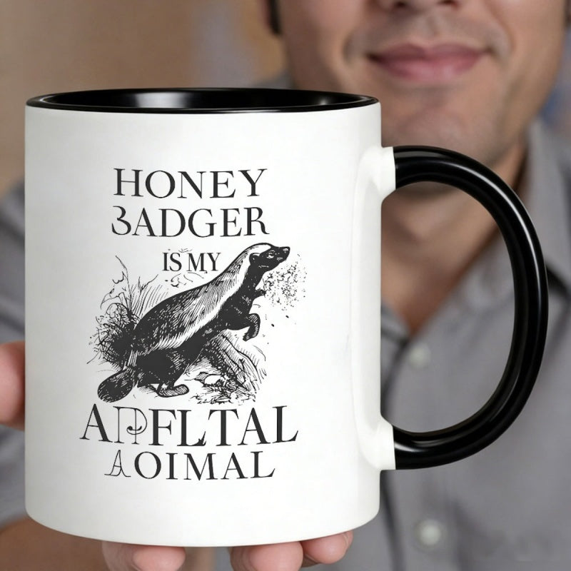 Tailorly Black Accent 11 oz Mug - black badger