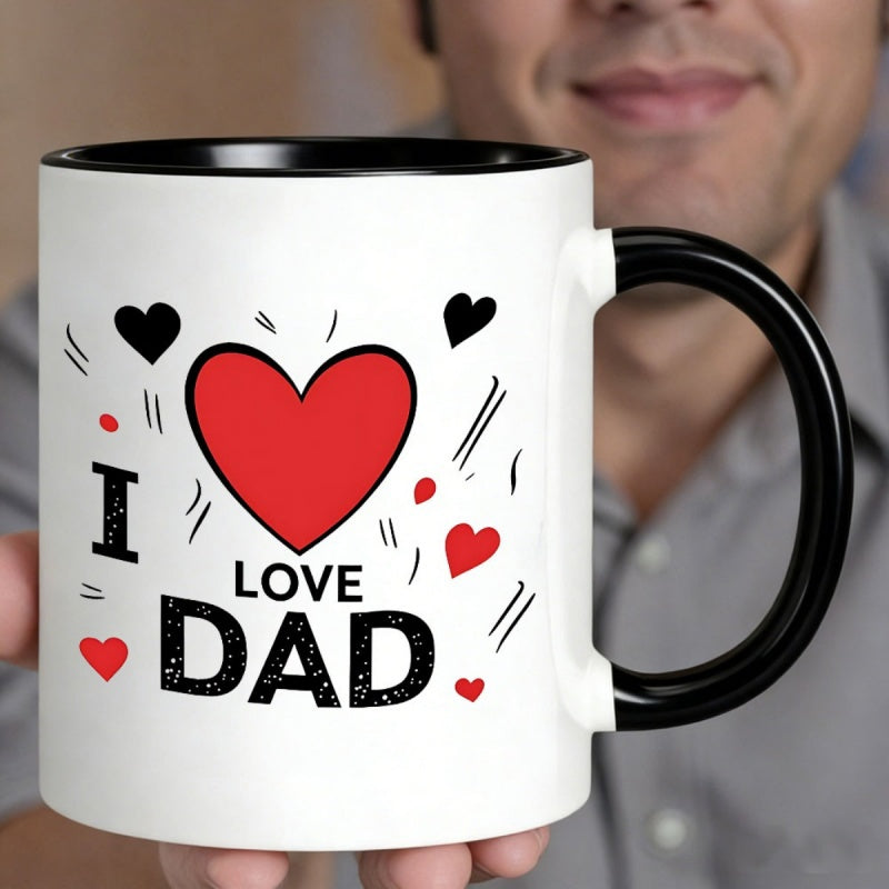 Tailorly Black Accent 11 oz Mug - black and red heart