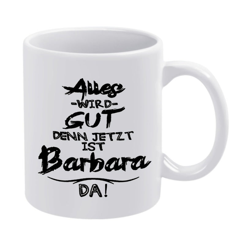 Tailorly White Ceramic 11 oz Mug - Minimalist White Ceramic Coffee Cup Featuring Bold Black Brushstroke Typography Mug