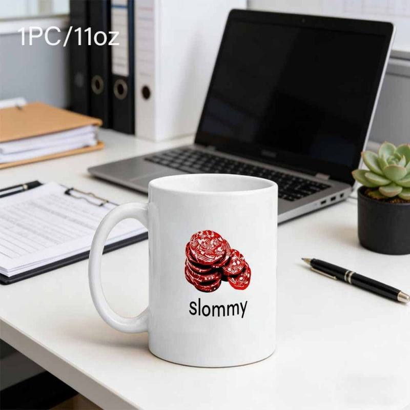 Tailorly White Ceramic 11 oz Mug - Slommy Delicious Stack Of Sliced Pepperoni Meat Arranged On White Salami