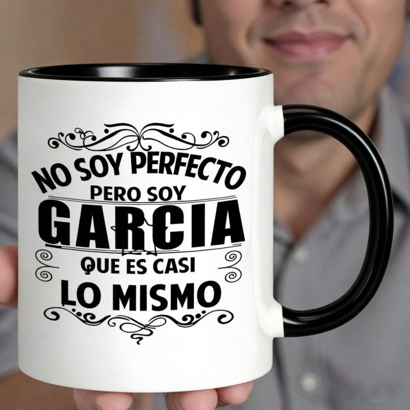 Tailorly Black Accent 11 oz Mug - pero soy ceramic coffee mug stylish design with ornate scrolls