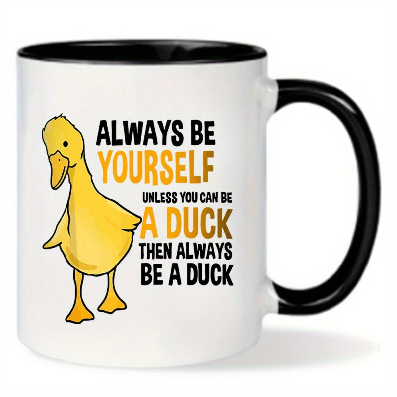 Tailorly Black Accent 11 oz Mug - an 11 ounce printed ceramic travel mug suitable for hot and cold beverages hand washed or machine washed reusable