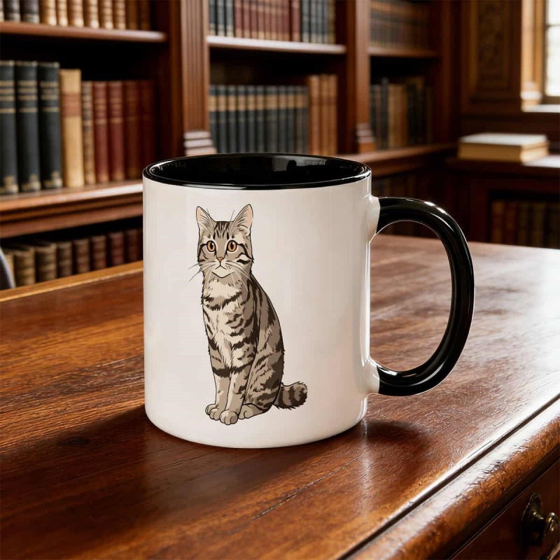 Tailorly Black Accent 11 oz Mug - this 11 ounce ceramic mug showcases a design its sturdy easy to resistant and making it a for thanksgiving or