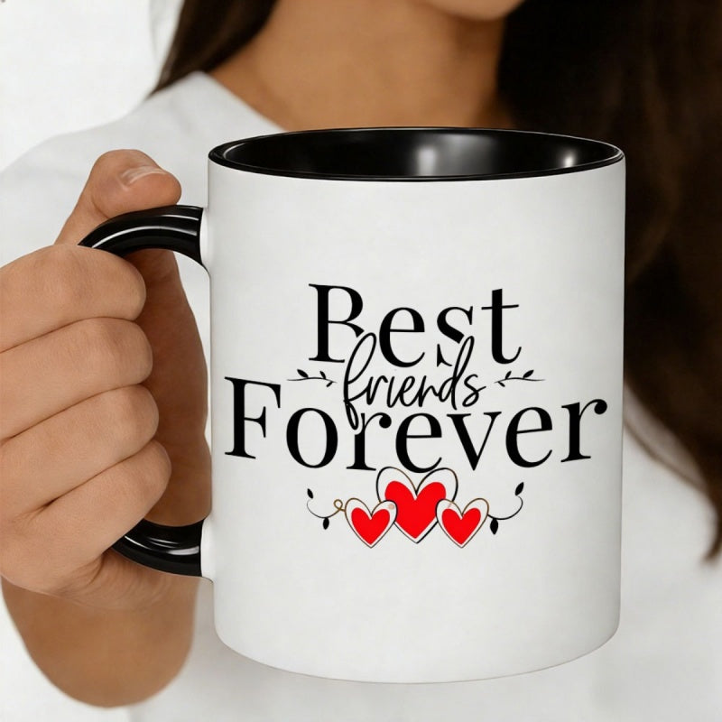 Tailorly Black Accent 11 oz Mug - red hearts