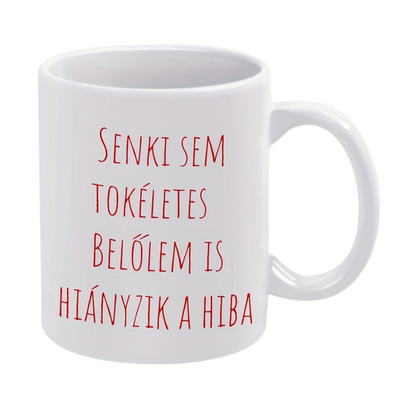 Tailorly White Ceramic 11 oz Mug - Simple Featuring Red Artistic Handwritten Lettering Style Mug