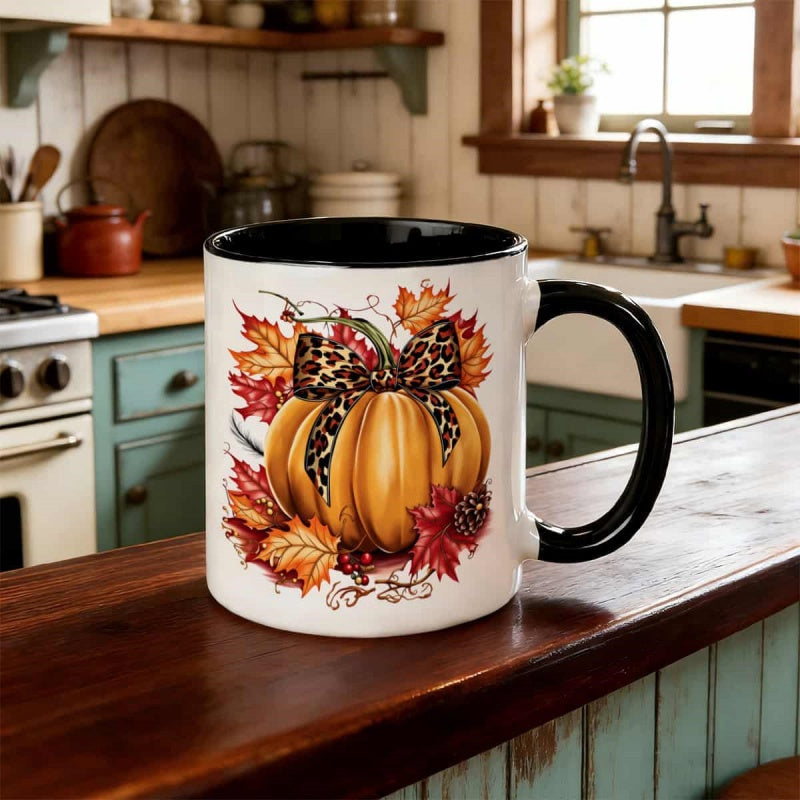 Tailorly Black Accent 11 oz Mug - pumpkin