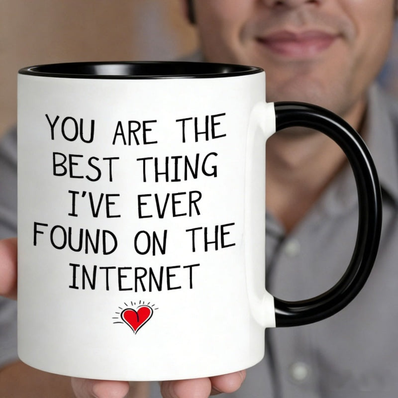 Tailorly Black Accent 11 oz Mug - thing ive ever on the internet quote with red