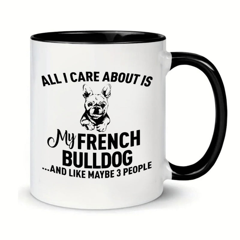 Tailorly Black Accent 11 oz Mug - an 11 ounce printed ceramic insulated travel mug suitable for hot and cold beverages hand washed or machine washed
