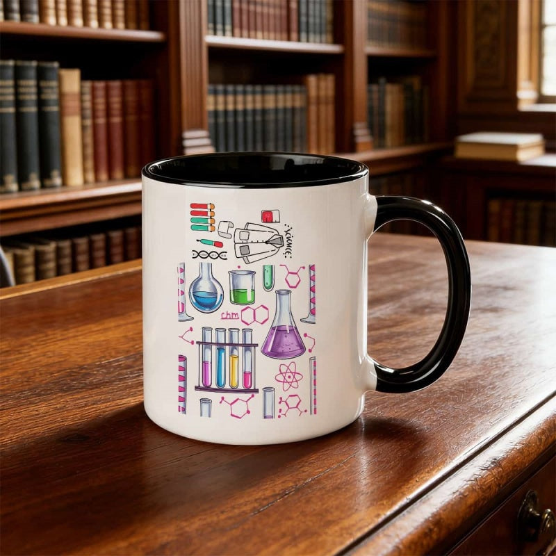Tailorly Black Accent 11 oz Mug - 11oz cup for home use a multicolor ceramic coffee mug ideal for couples families and office gifts for fathers day