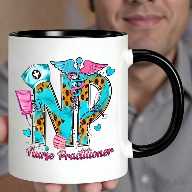 Tailorly Black Accent 11 oz Mug - symbols np lettering