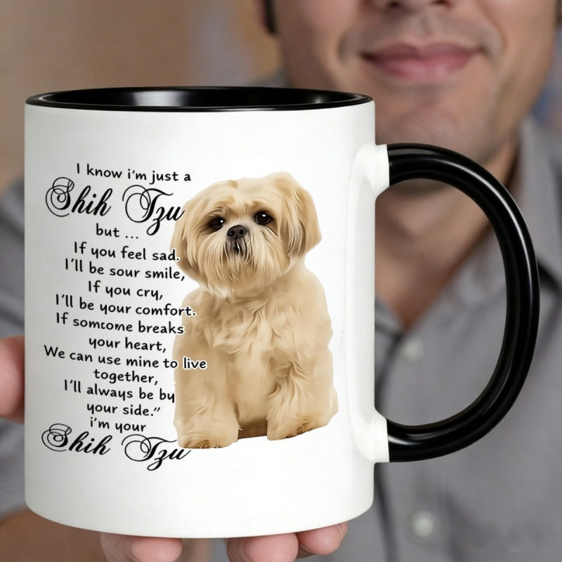 Tailorly Black Accent 11 oz Mug - im just a shih tzu but