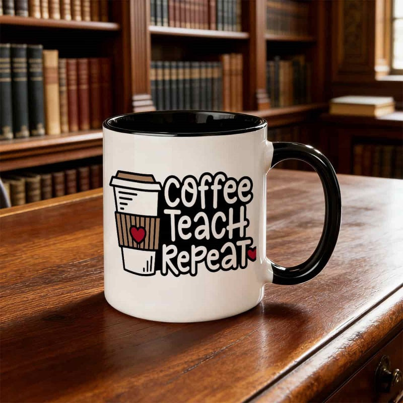 Tailorly Black Accent 11 oz Mug - humorous teacher print
