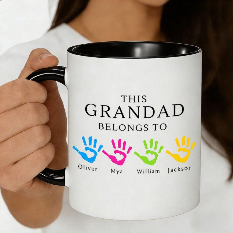 Tailorly Black Accent 11 oz Mug - vibrant handprint