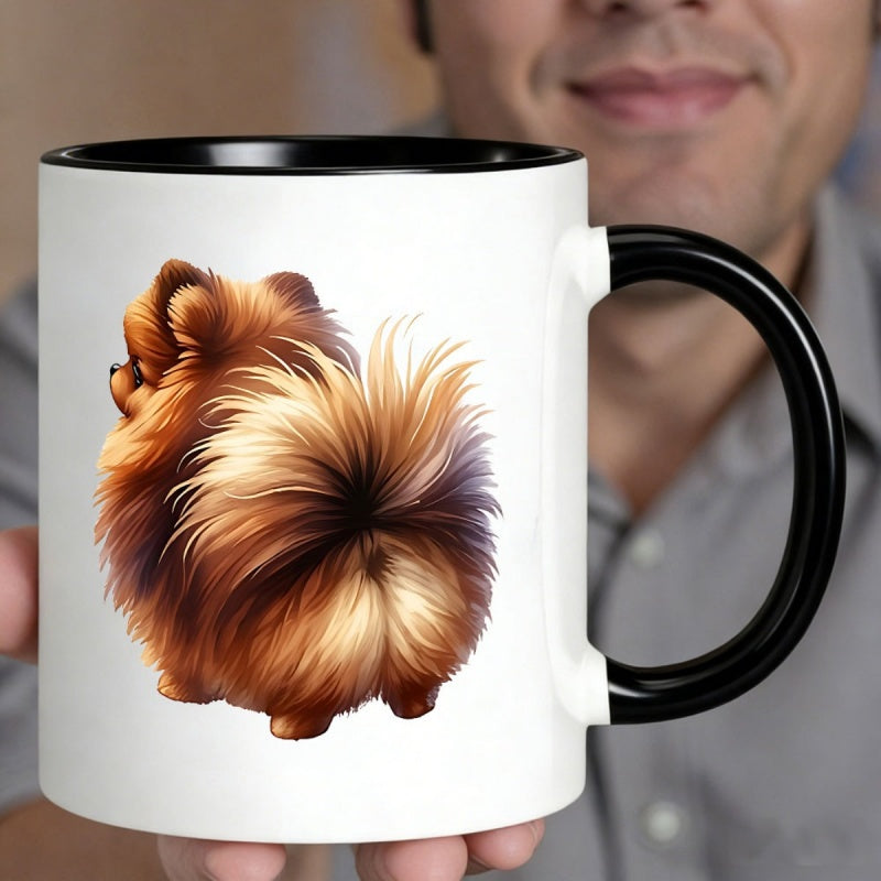 Tailorly Black Accent 11 oz Mug - a cute pomeranian