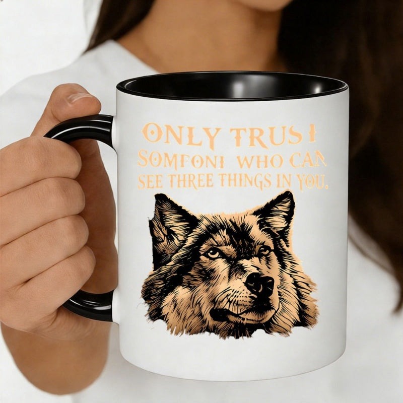 Tailorly Black Accent 11 oz Mug - who can see in you text design