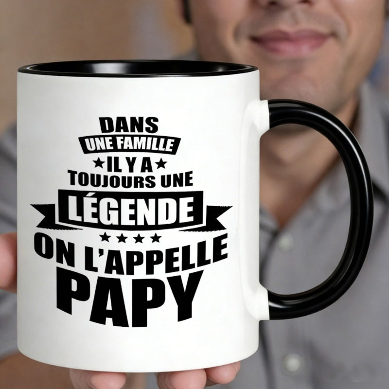 Tailorly Black Accent 11 oz Mug - family legend fathers day birthday anniversary present text