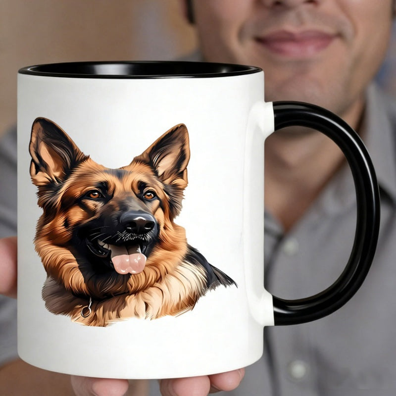 Tailorly Black Accent 11 oz Mug - german shepherd