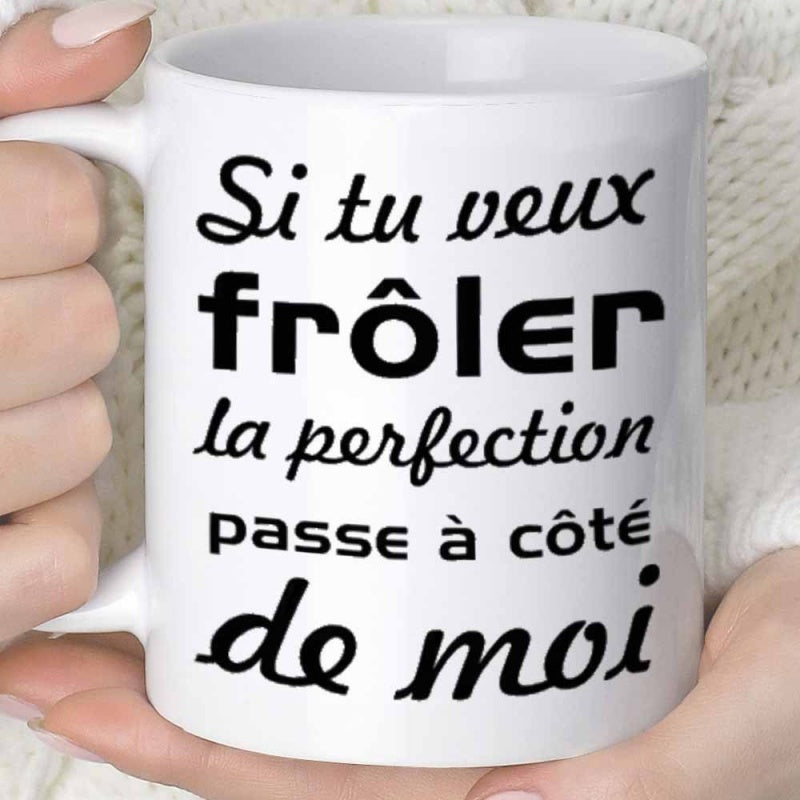 Tailorly White Ceramic 11 oz Mug - White Ceramic Minimalist Style Held Gently Between Human Hands Mug