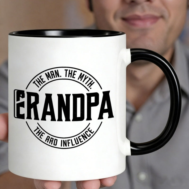 Tailorly Black Accent 11 oz Mug - the legend grandpa coffee mug stylish design