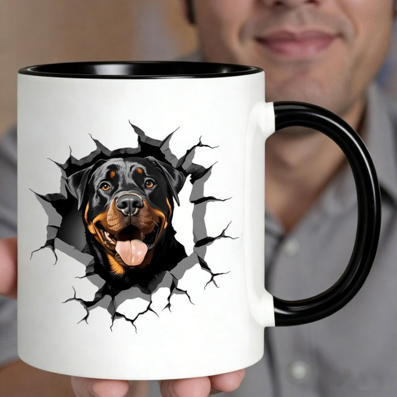 Tailorly Black Accent 11 oz Mug - black background with cracked effect