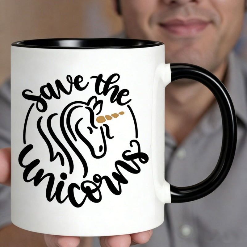 Tailorly Black Accent 11 oz Mug - white outline design