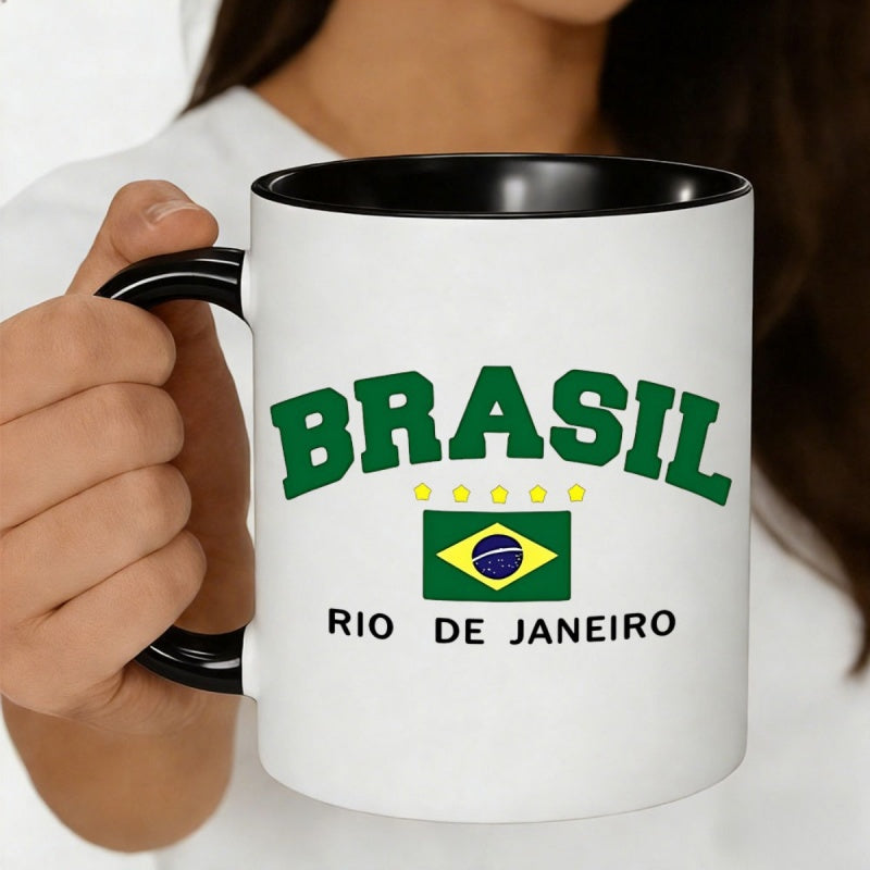 Tailorly Black Accent 11 oz Mug - brasil text design