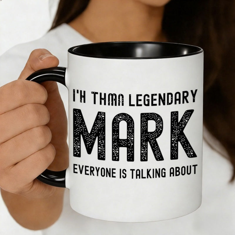 Tailorly Black Accent 11 oz Mug - bold stylized letter
