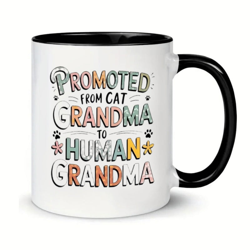 Tailorly Black Accent 11 oz Mug - 11oz printed ceramic insulated portable coffee mug suitable for hot and cold drinks hand or machine washable reusable
