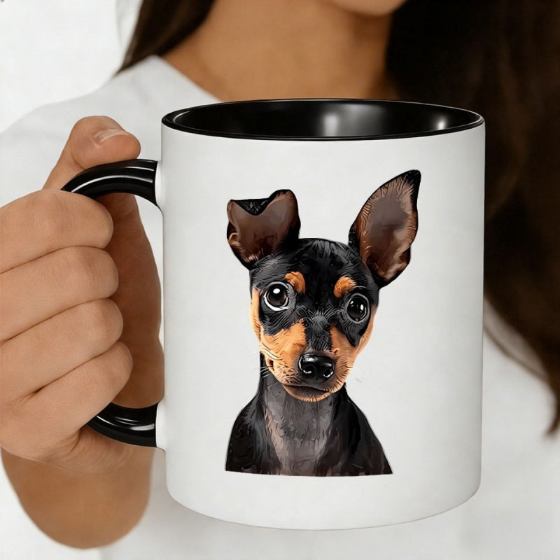 Tailorly Black Accent 11 oz Mug - dog portrait