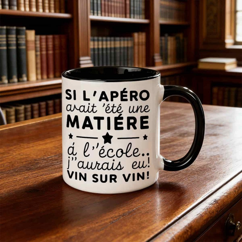 Tailorly Black Accent 11 oz Mug - if i still a student i would not pass the wine tasting course this multicolored milk cup of durable ceramics easy