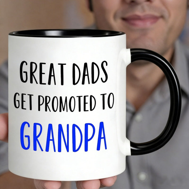 Tailorly Black Accent 11 oz Mug - awesome fathers become grandpas text