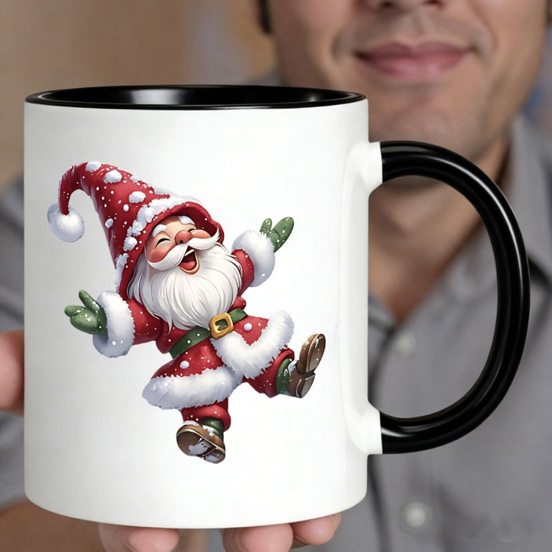 Tailorly Black Accent 11 oz Mug - santa gnome