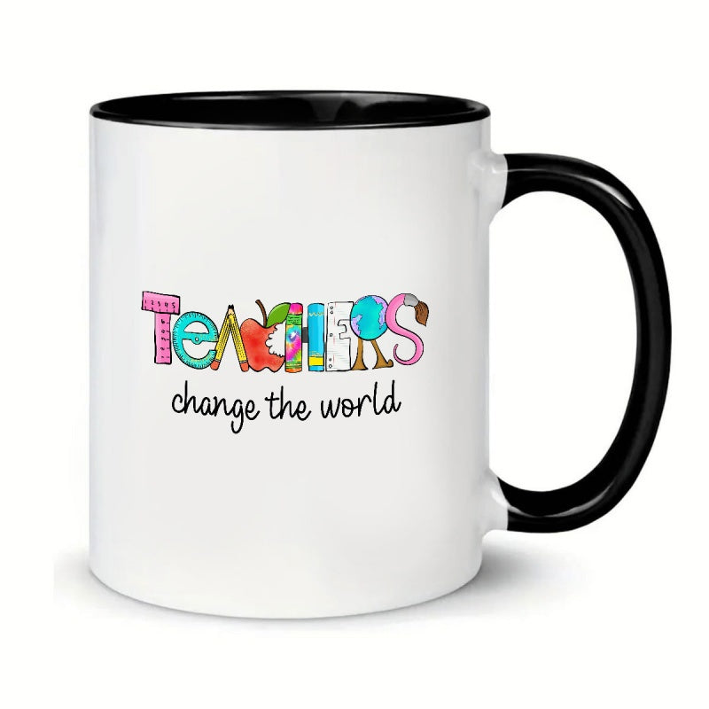 Tailorly Black Accent 11 oz Mug - colorful teachers themed design