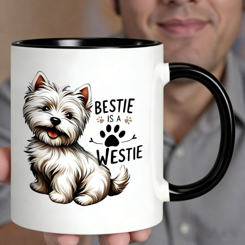 Tailorly Black Accent 11 oz Mug - adorable west highland terrier