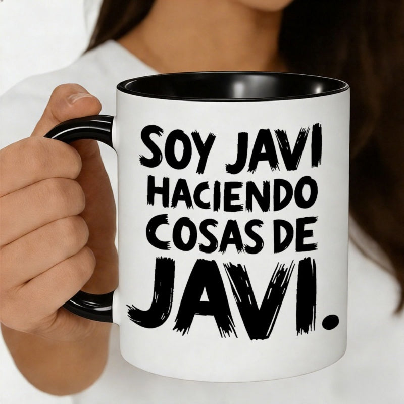 Tailorly Black Accent 11 oz Mug - bold white text