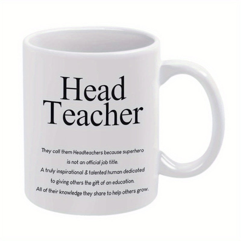 Tailorly White Ceramic 11 oz Mug - Head Teacher Elegant Featuring Professional Serif Typography And Minimalist Style Mug