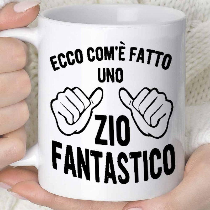 Tailorly White Ceramic 11 oz Mug - Minimalist Black Line Art Hands Pointing Inward On Classic Ceramic Mug