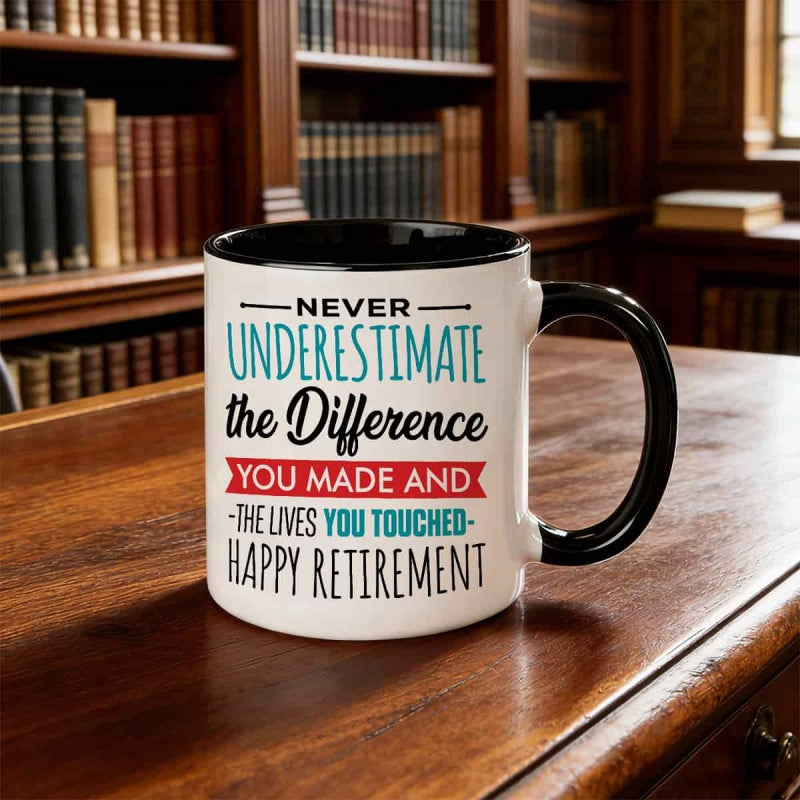 Tailorly Black Accent 11 oz Mug - never you made pink decoration