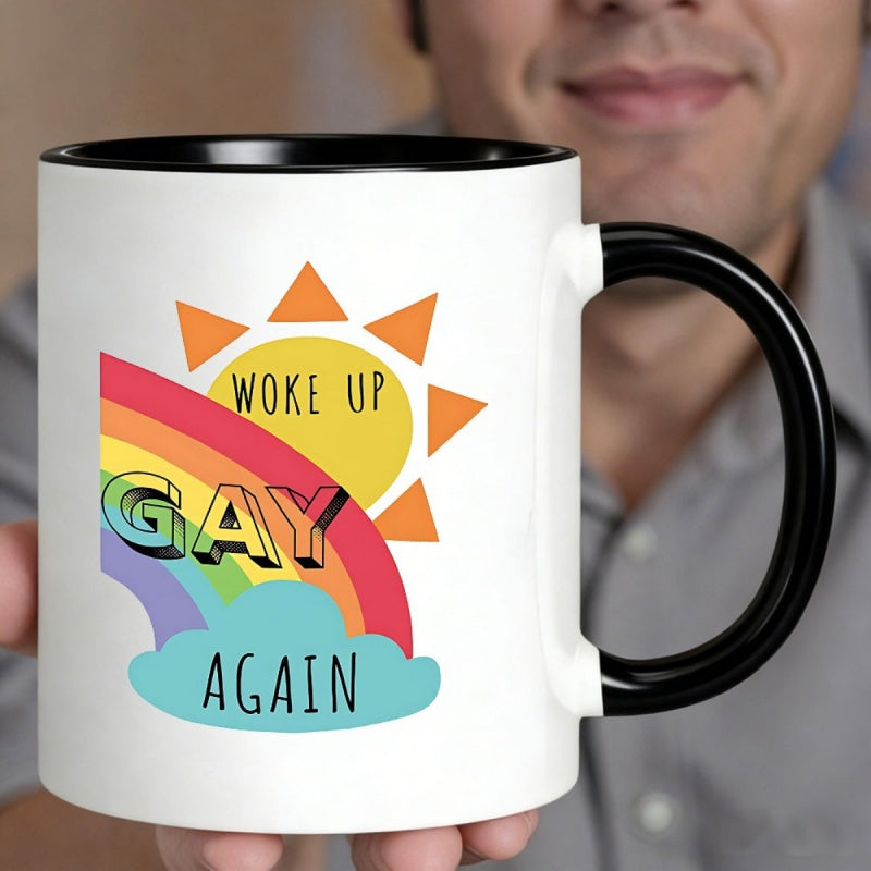 Tailorly Black Accent 11 oz Mug - celebration of pride
