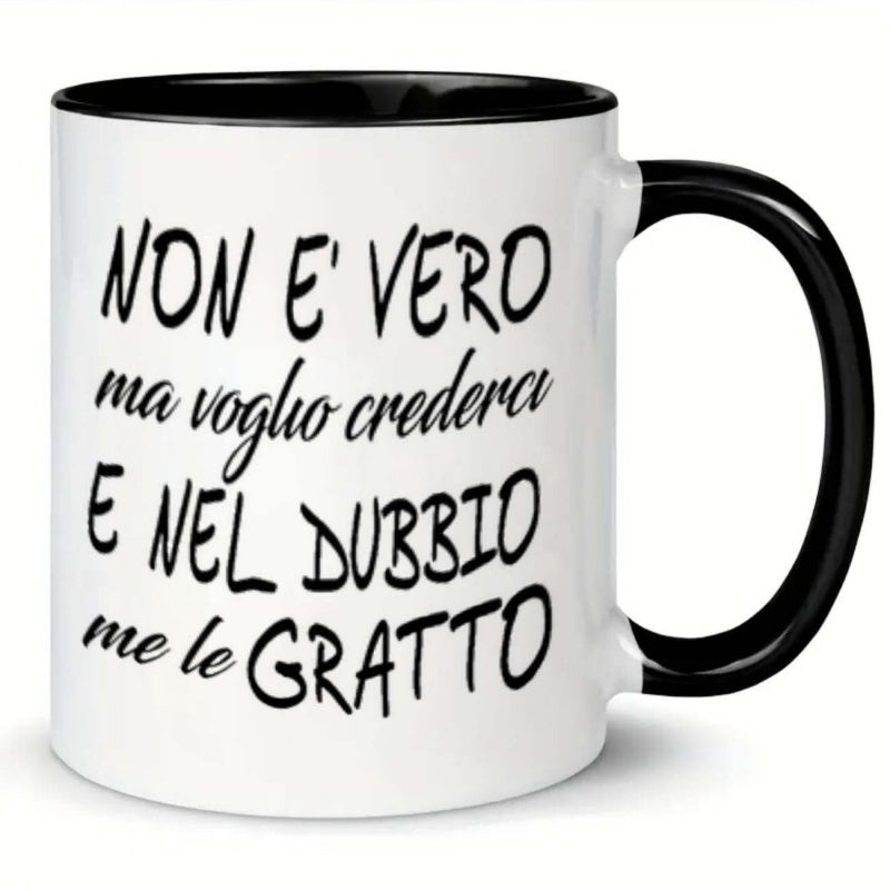 Tailorly Black Accent 11 oz Mug - text italian