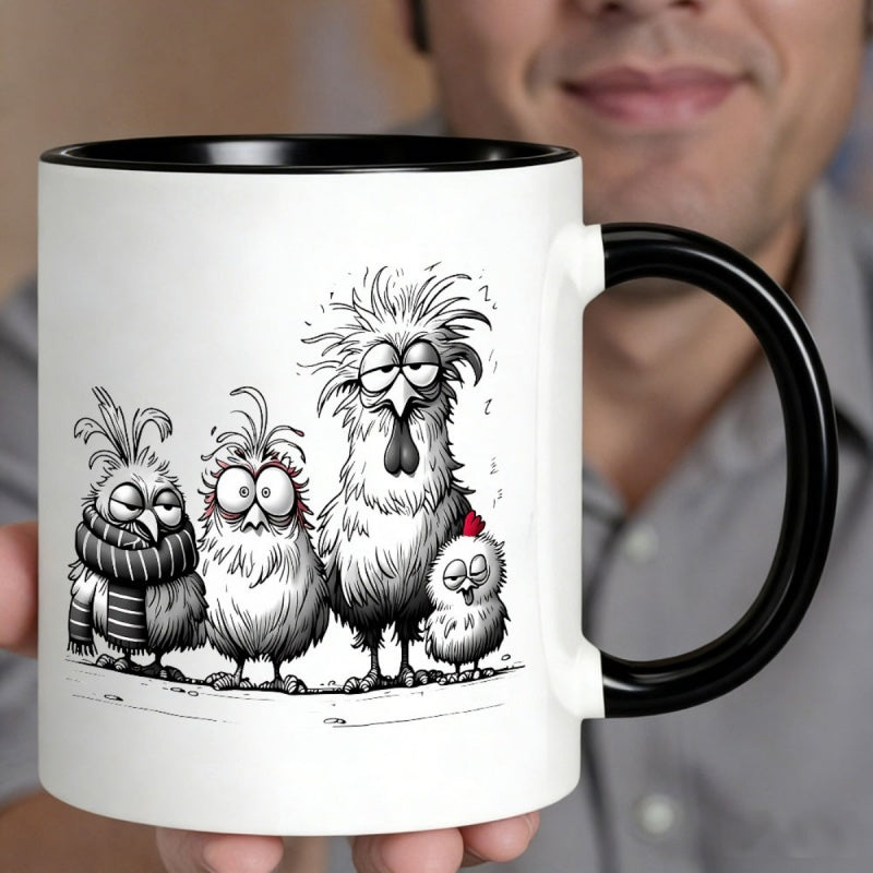 Tailorly Black Accent 11 oz Mug - humorous cartoon family