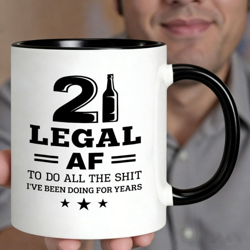 Tailorly Black Accent 11 oz Mug - text and beer
