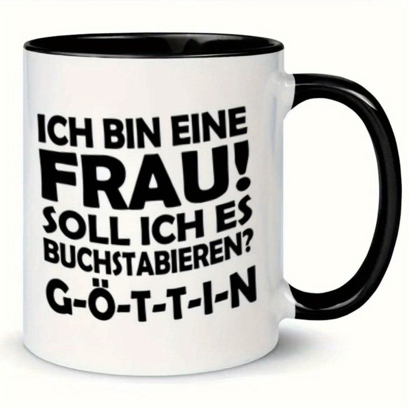 Tailorly Black Accent 11 oz Mug - large letters woman funny mug