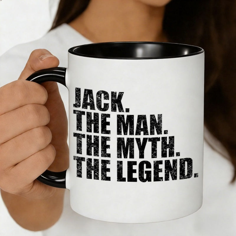 Tailorly Black Accent 11 oz Mug - jack the for man the legend 11oz ceramic coffee mugbold design for coffee enthusiastsunique gift fansmen