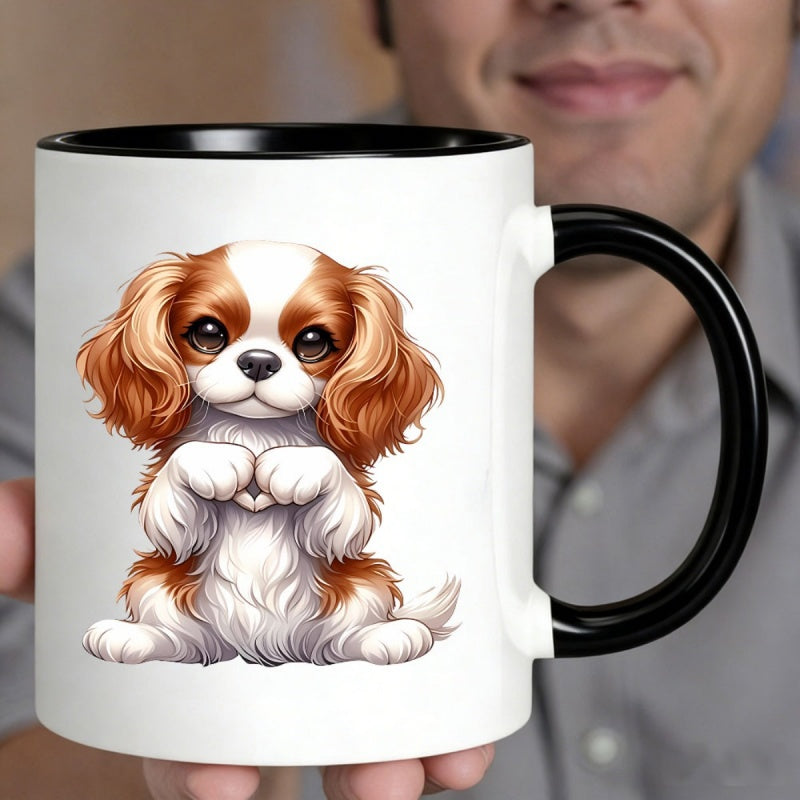 Tailorly Black Accent 11 oz Mug - heart paw print