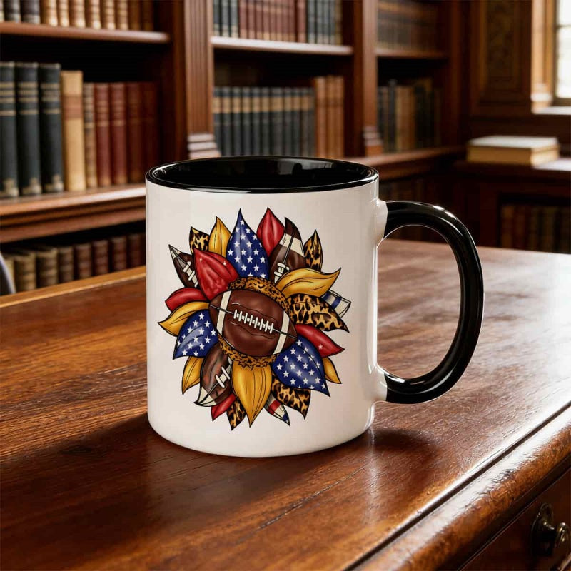Tailorly Black Accent 11 oz Mug - 11oz ceramic mug suitable for office themed cup with rim glossy tea cup for gifts decorations for fans tableware