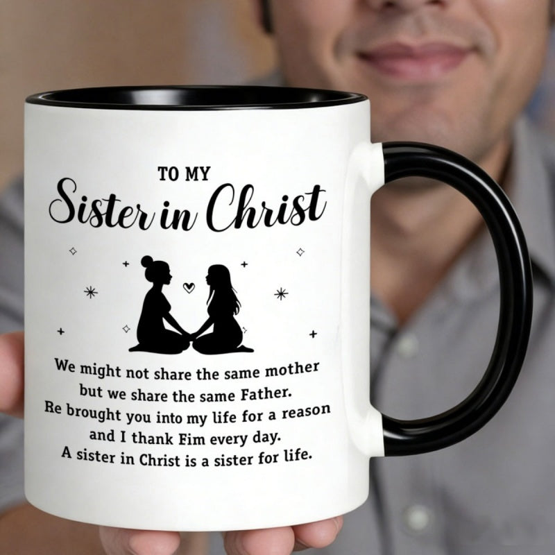 Tailorly Black Accent 11 oz Mug - two holding hands