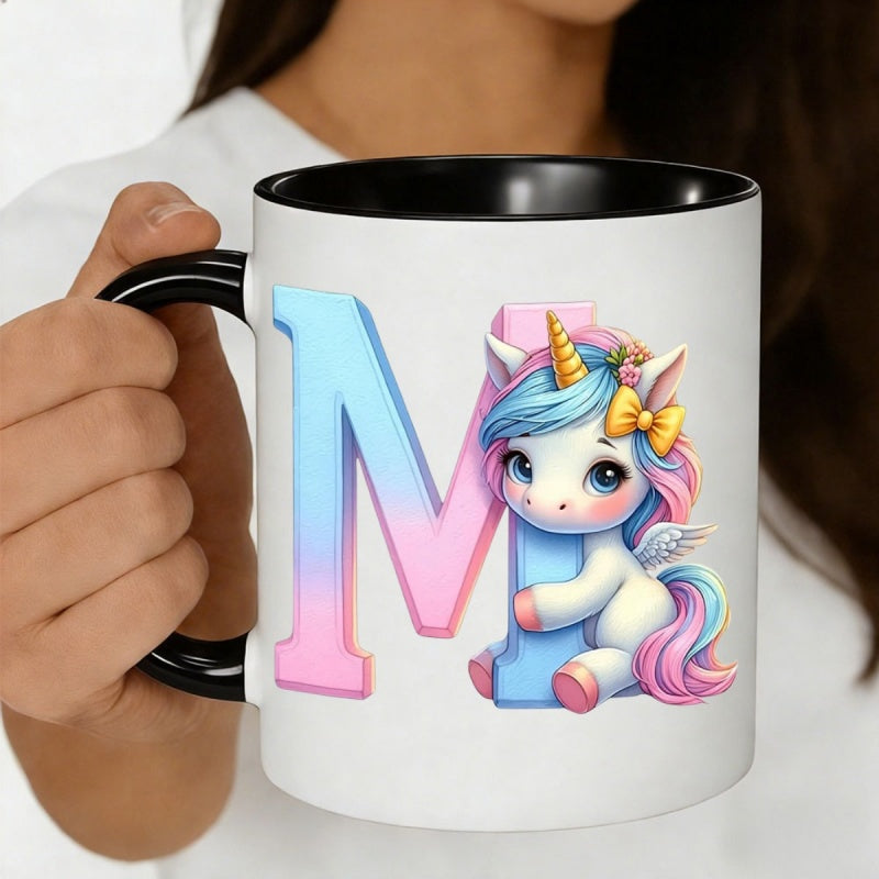 Tailorly Black Accent 11 oz Mug - one unicorn coffee mug featuring designed in adorable and blue colors 11oz capacity a complimentary cup girls