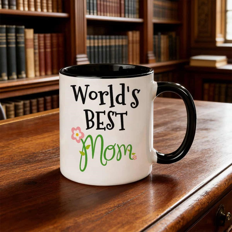 Tailorly Black Accent 11 oz Mug - 11oz mom mug ceramic multi functional reusable coffee cup for travel suitable for christmas national day valentines