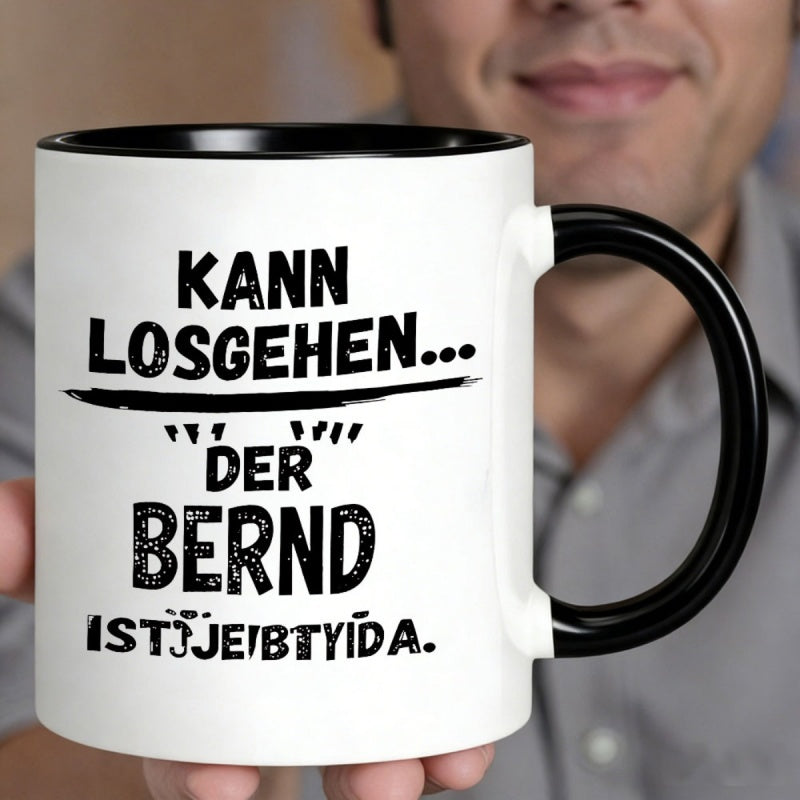Tailorly Black Accent 11 oz Mug - black white typography german design